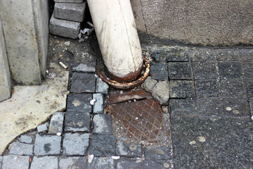 Downspout waterspout rainwater drainage pipe building