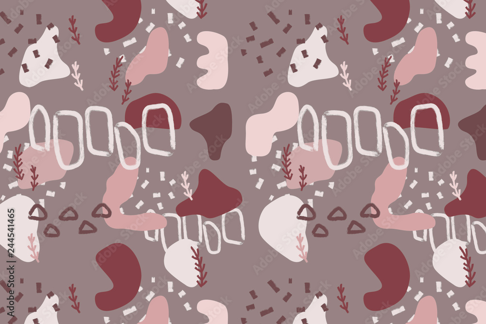 Poster red stylish digital geometric background with different shapes.