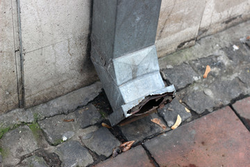 Downspout waterspout rainwater drainage pipe building