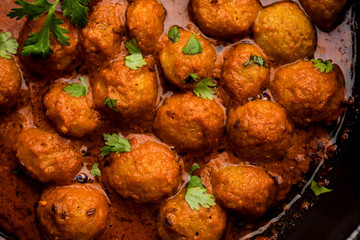 Masala Soya Chunk Curry made using Soyabean nuggets and spices - protein rich food from India