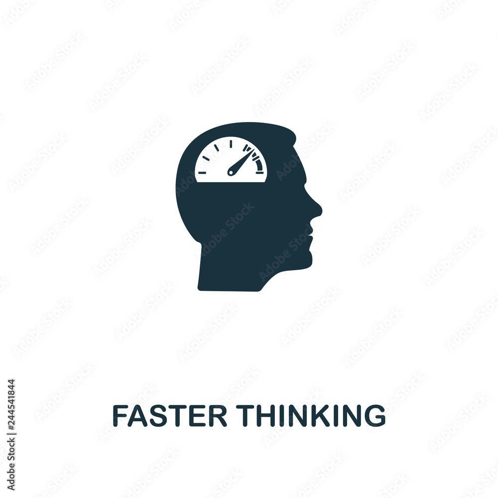 Poster faster thinking icon. premium style design from personality icon collection. pixel perfect faster th