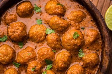 Masala Soya Chunk Curry made using Soyabean nuggets and spices - protein rich food from India