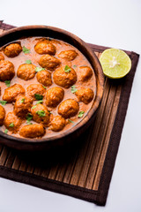 Masala Soya Chunk Curry made using Soyabean nuggets and spices - protein rich food from India
