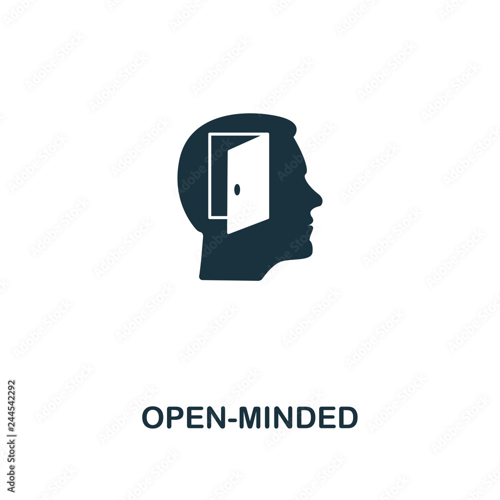 Poster open-minded icon. premium style design from personality icon collection. pixel perfect open-minded i