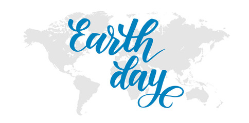 Earth day modern brush calligraphy