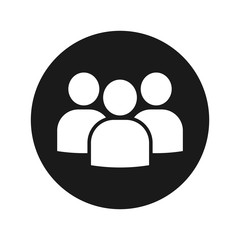 User group icon flat black round button vector illustration