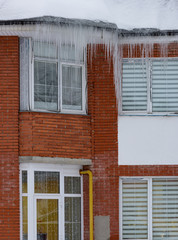 long icicles hanging