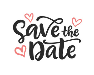Save the date hand written lettering