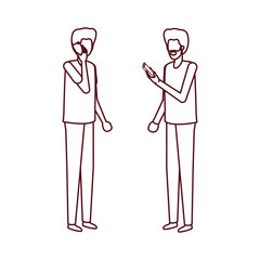 young men with smartphone avatar character