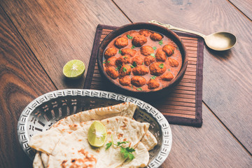 Masala Soya Chunk Curry made using Soyabean nuggets and spices - protein rich food from India