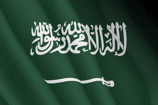 Graphic illustration of a flying Arabian flag