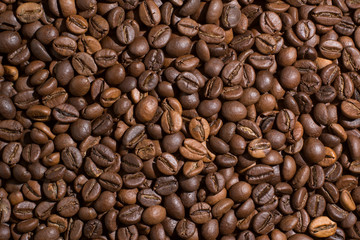 Roasted brown coffee beans