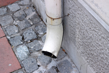 Downspout waterspout rainwater drainage pipe building