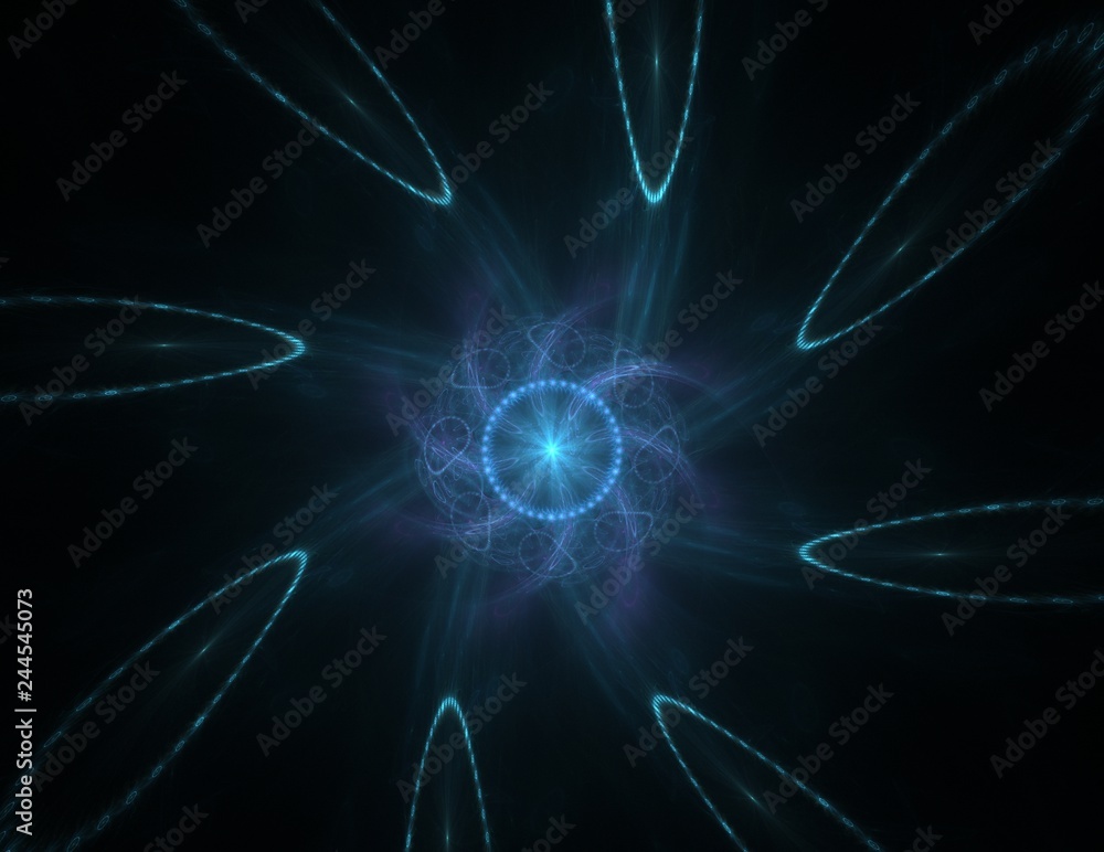 Aufkleber abstract fractal color background with crossing circles and oval. motion illustration.