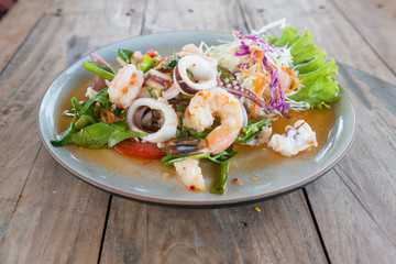 Spicy seafood salad