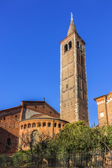 Fototapeta premium Milan Basilica of Saint Eustorgius (Basilica of Sant'Eustorgio). Basilica of Saint Eustorgius of extremely ancient origins (IV century) is known for having conserved relics of the Magi. Milan, Italy.