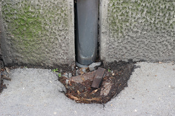 Downspout waterspout rainwater drainage pipe building