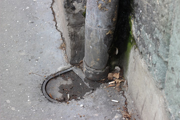 Downspout waterspout rainwater drainage pipe building