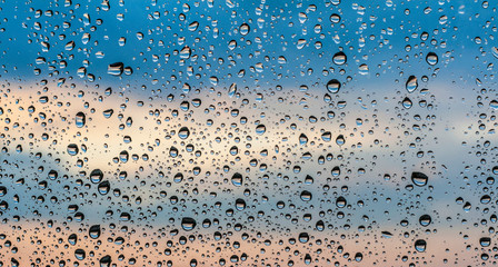 Raindrops on window glass