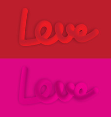 Love lettering  colorful neon figures,Valentine's day greeting card
