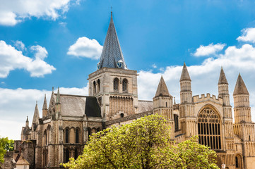 The Cathedral in the City of Rochester in Kent, England - obrazy, fototapety, plakaty