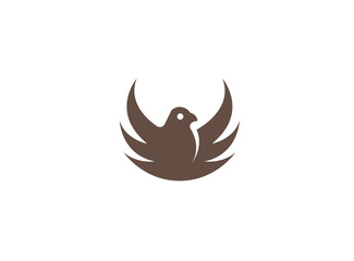 Bird eagle open wings flying logo