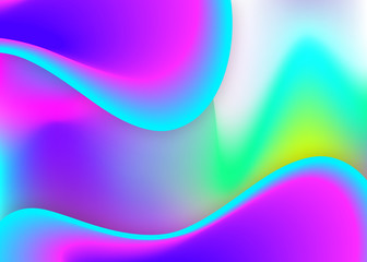 Fluid background. Business report, cover design. Holographic 3d backdrop with modern trendy blend. Vivid gradient mesh. Fluid background with liquid dynamic elements and shapes.