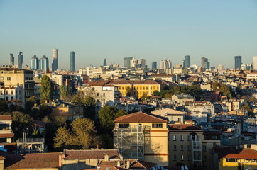 Panorama of theold part (Ortakoy) of Istanbul, Turkey