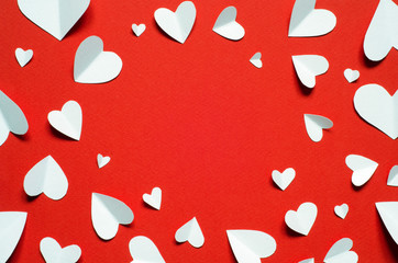Valentine's Day postcard. Love concept for mother's day and valentine's day.  Top view. Copy space