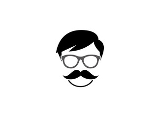 hairstyle, glasses, mustache, Frisur, Brille, Schnurrbart logo