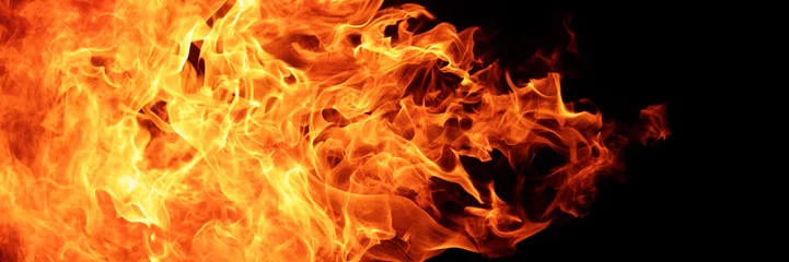 Foto auf Acrylglas Flamme abstrakte Flammen-Feuer-Flammen-Textur für Banner-Hintergrund, 3 x 1-Verhältnis