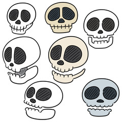 Fototapeta na wymiar vector set of skull cartoon