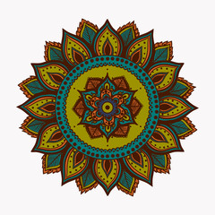 Naklejka premium Vector Beautiful Handdrawn Mandala, Patterned Design Element