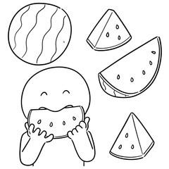 vector set of watermelon