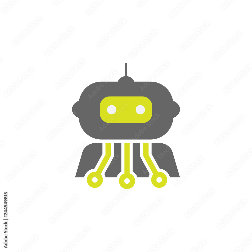 Poster artificial, cybernetics icon. element of science experiment icon for mobile concept and web apps. de