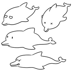 vector set of dolphin