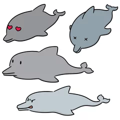 Foto op Plexiglas vector set of dolphin © olllikeballoon