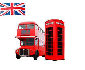 London Bus und rotes Telefon