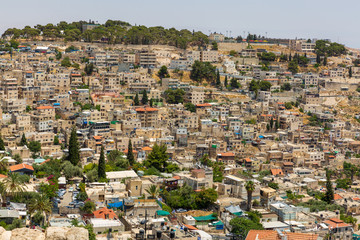 Wide view on neighborhoods of East Jerusalem