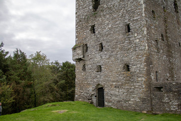 Obraz premium Ballinacarriga Castle is a 16th-century tower house located in the village of Ballinacarriga, about 9 kilometres from the town of Dunmanway, West Cork Ireland 