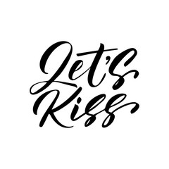 Vector illustration. Hand drawn elegant modern brush lettering of Happy Valentines Day on hearts background. - Vector