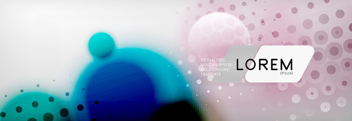 Background abstract - blurred dotted color circle shape, techno bubbles