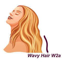 Woman with healthy blonde wavy hairstyle
