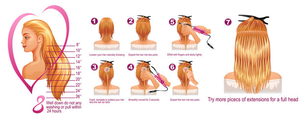 Detailed step by step for hair extension