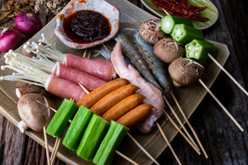 Sichuan pepper skewer grilled.