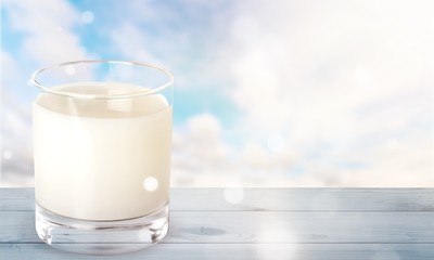 Glass of fresh milk isolated on white