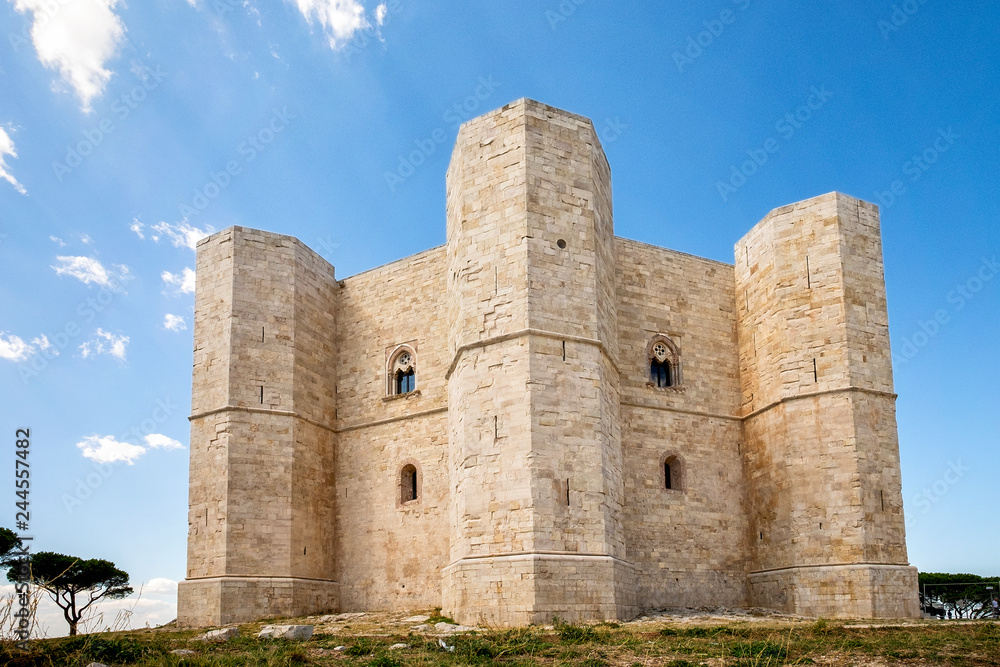 Wall mural andria- castel del monte, the famous castle built in an octagonal shape by the holy roman emperor fr