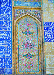 Details of Seyed Mosque's decor, Isfahan, Iran