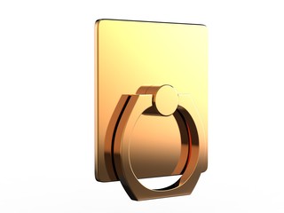 Blank cell phone ring finger holder grip. 3d render illustration.