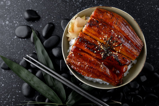 Japanese grilled eel with rice.